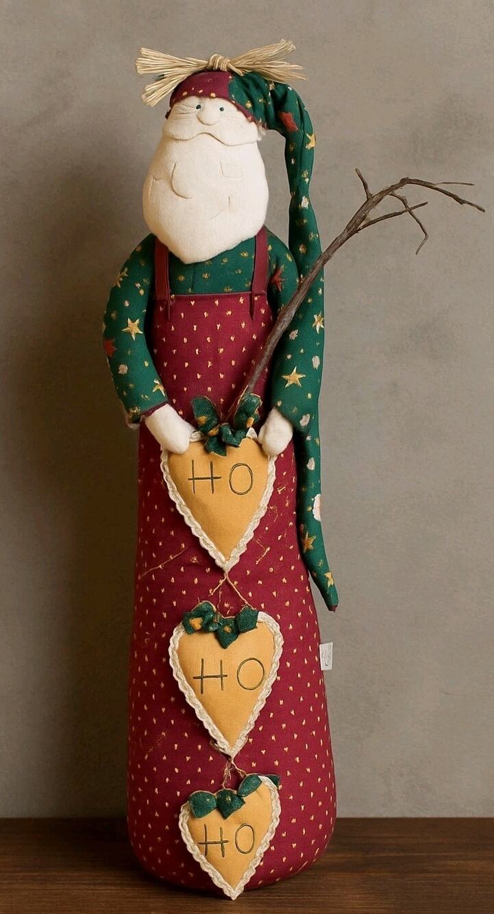 Overly Raker Santa Ho Ho Shelf Sitter Plush Figurine Folk Art Neiman Marcus 22"